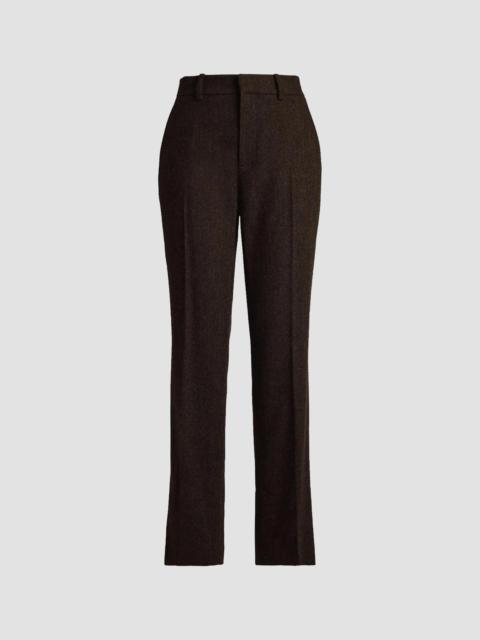 Ralph Lauren Women's Andrey Striped Herringbone Straight Ankle Pants - Brown Multi