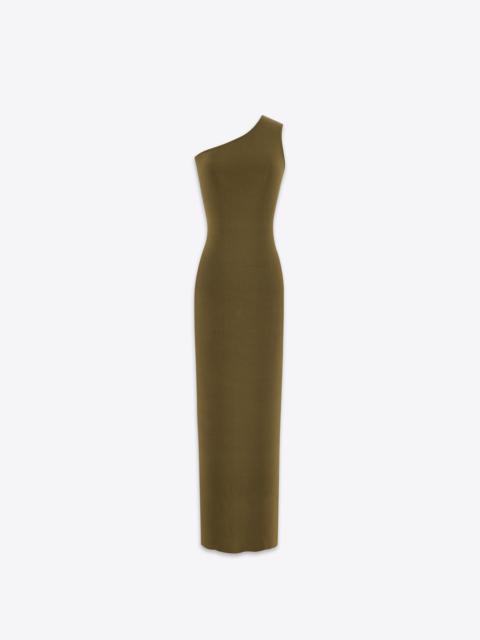SAINT LAURENT one-shoulder dress in silk