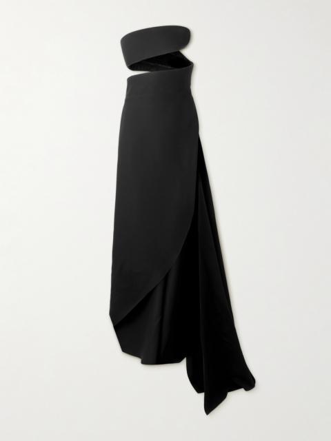 Alaïa Spiral Strapless Bustier Silk And Wool-blend Gown