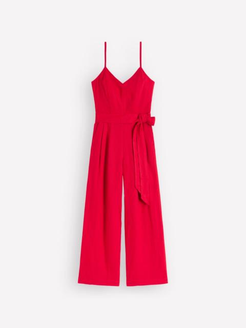 BODEN Strappy Linen Jumpsuit-Salsa
