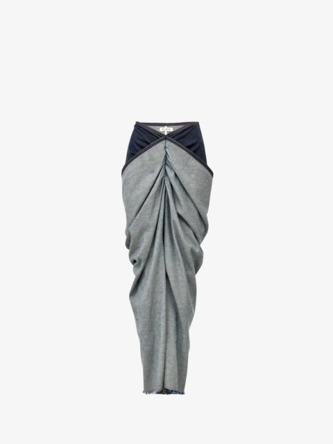 Alaïa DRAPED DENIM SKIRT