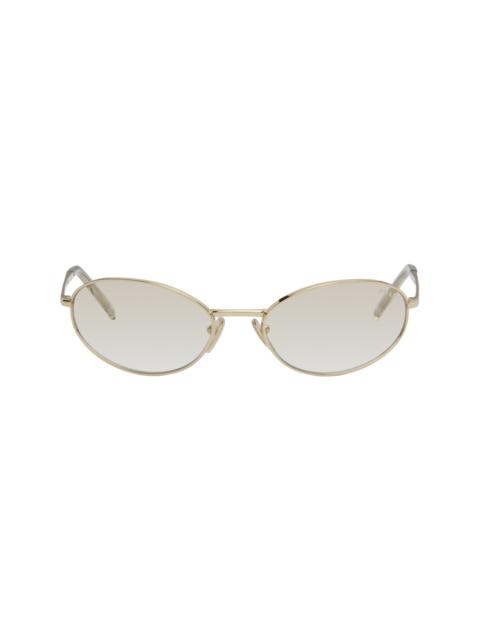 Prada Gold Metal Oval Sunglasses