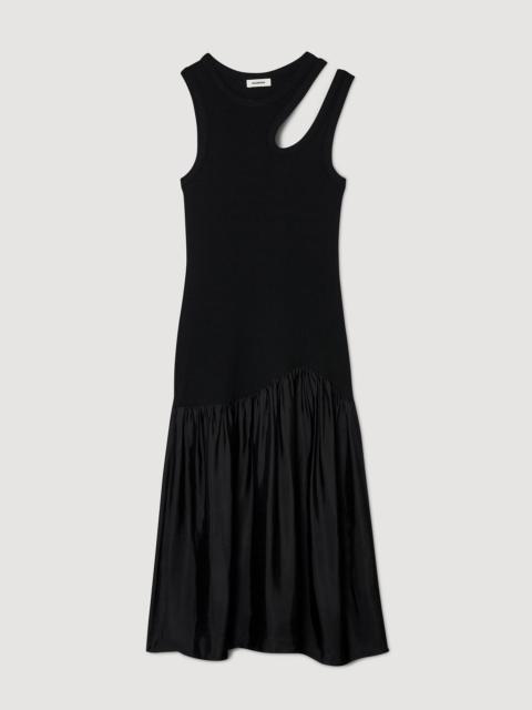 Sandro Dual-material maxi dress