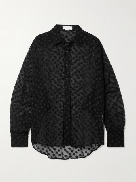 Stella McCartney Polka-dot silk-blend crepon shirt Black