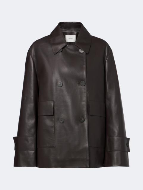 JOSEPH Delia double-breasted leather jacket