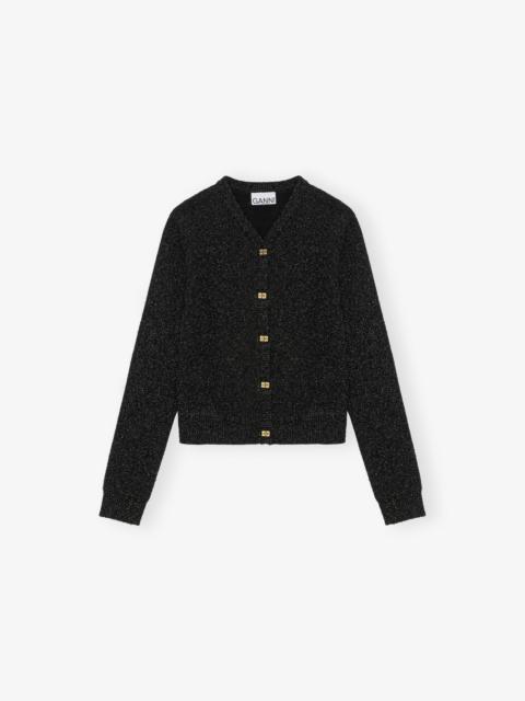 GANNI BLACK SPARKLE CARDIGAN