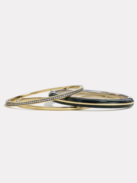 By Pariah Classic Bangle Stack | Moss Agate
