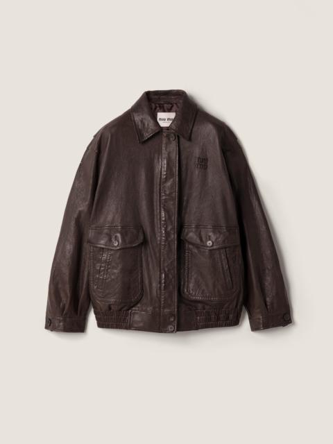Miu Miu Leather blouson jacket