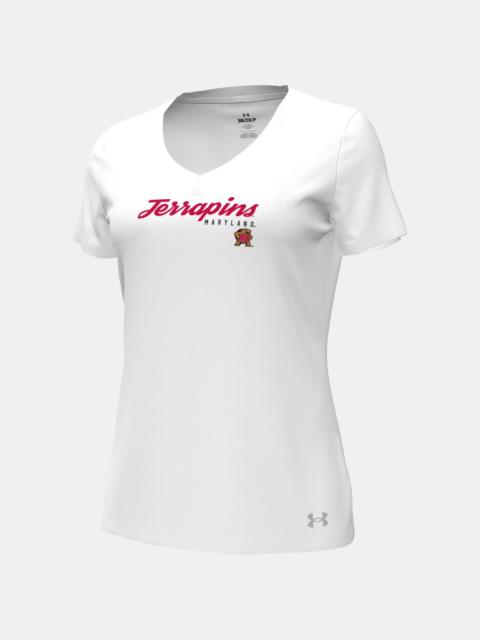 Women's UA Performance Cotton Collegiate V-Neck T-Shirt