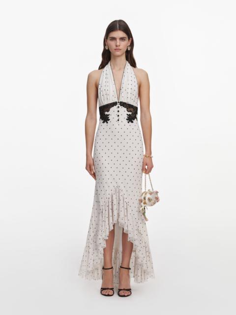 self-portrait Polka Dot Halter Neck Midi Dress