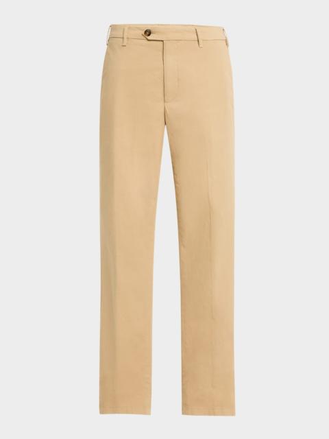 Canali Men's 똑바른 적합 편평한 정면 바지