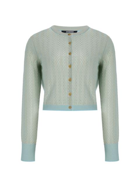 JACQUEMUS Marino Knitted Cardigan blue