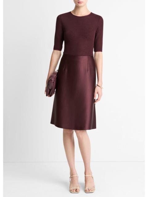 Vince Satin A-Line Knee Skirt