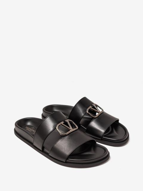 Valentino Black VLogo Slide Sandals