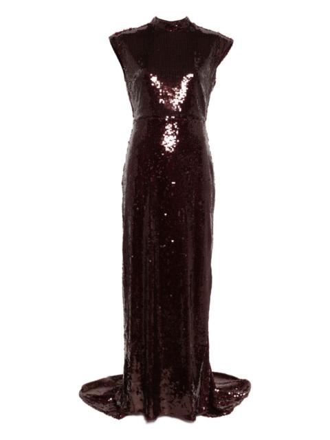 ROTATE cap-sleeve maxi dress