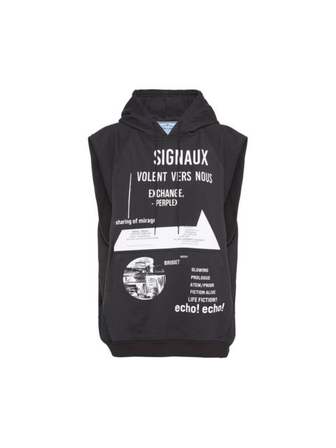 Prada Printed cotton fleece vest