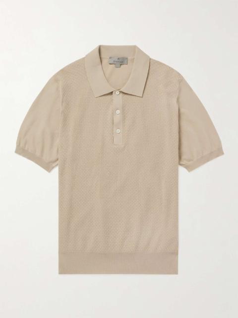 Canali Textured-Cotton Polo Shirt