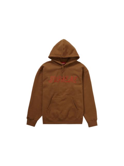 Supreme Script Hooded Sweatshirt Light Brown