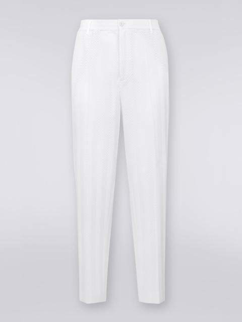 Missoni Classic plain cotton and viscose chevron trousers