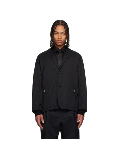 Comme des Garçons Homme Black Wool Herringbone Blazer