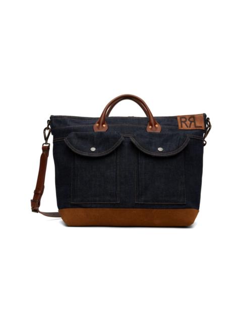 RRL by Ralph Lauren Indigo Denim & Leather Medium Dayton Tote