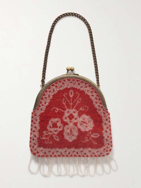 BODE Amrita fringed beaded canvas tote