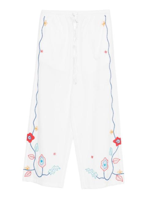 forte_forte floral-embroidered trousers