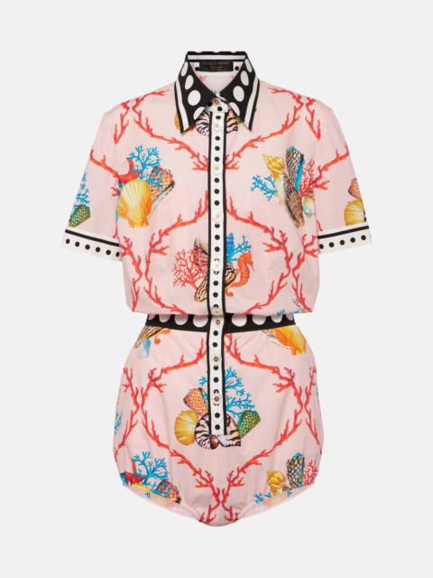 Dolce & Gabbana Capri printed cotton playsuit