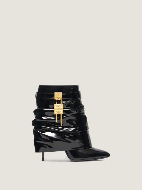 Givenchy SHARK LOCK STILETTO ANKLE BOOTS IN LATEX