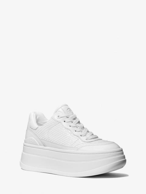 MICHAEL KORS Hayes Snake Embossed Platform Sneaker