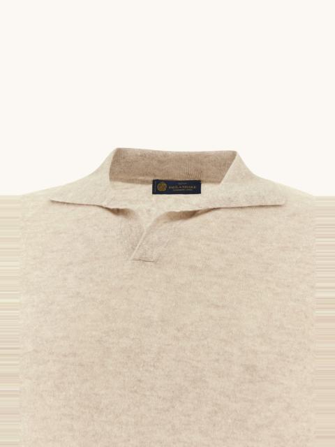 Paul & Shark OPEN‑COLLAR POLO IN CASHMERE AND ZEPHIR LINEN