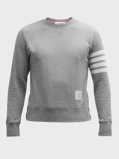 Thom Browne Men's Classic Crewneck Sweatshirt with Striped Sleeve