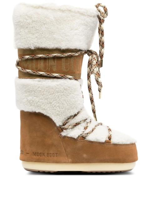 MOON BOOT 40mm lace-up shearling boots