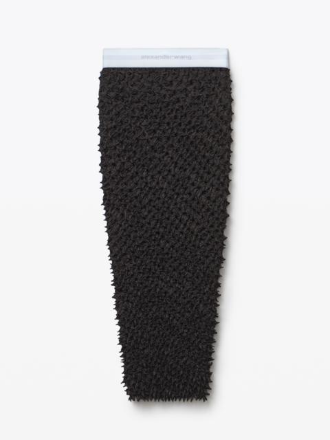 Alexander Wang FITTED MIDI SKIRT IN SHIBORI SATIN