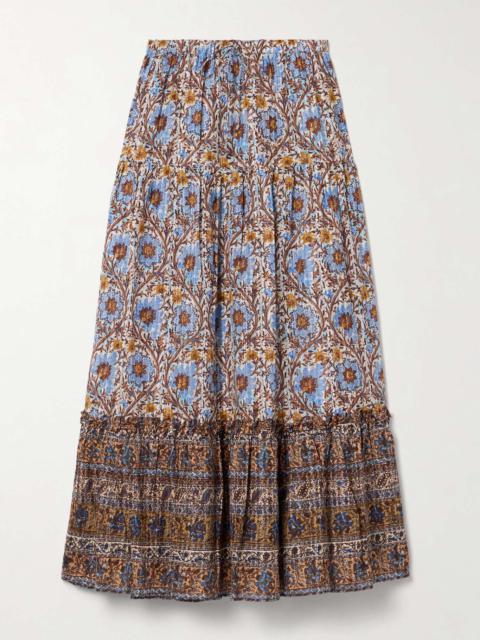 Paige floral-print cotton-blend voile maxi skirt