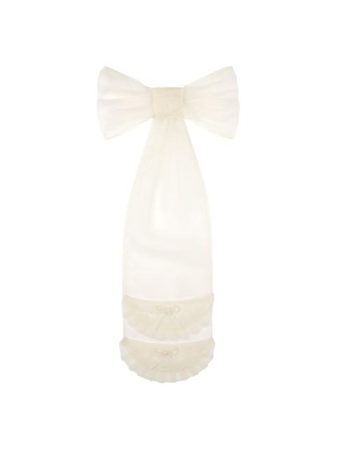 BODE White Ruffle Bow Barrette