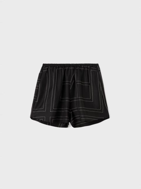 Totême Monogram silk pj shorts black
