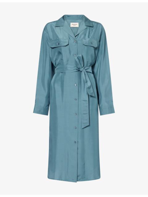 WEEKEND Max Mara Edile Silk Midi Shirt Dress