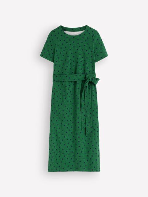 BODEN T-Shirt Jersey Midi Dress-Hunter Green, Boden Spot