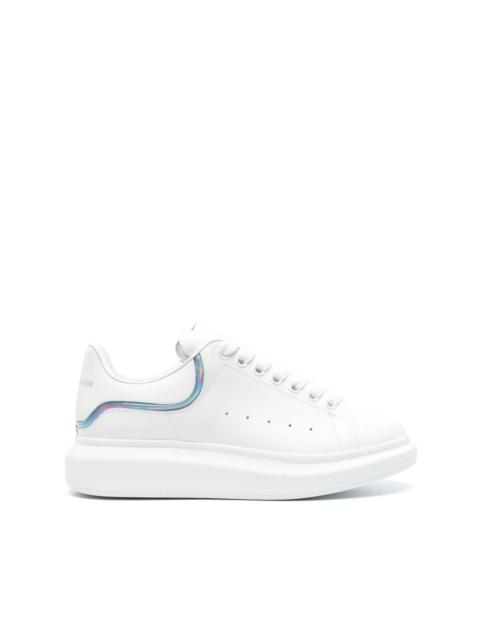 iridescent-stripe leather sneakers