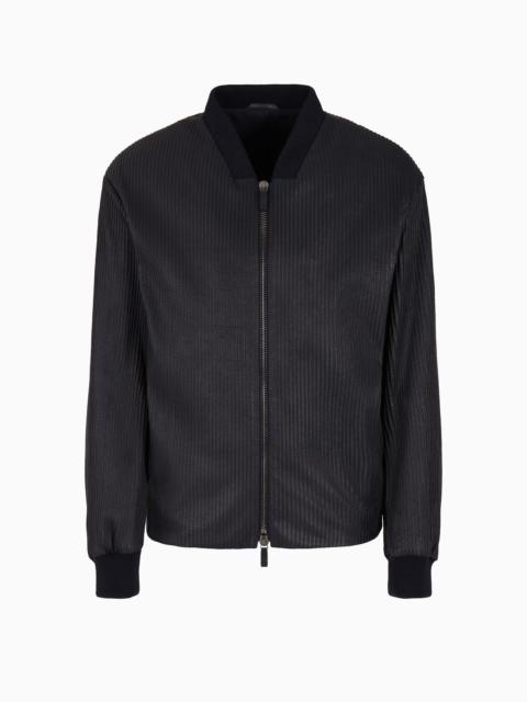 Embroidered nappa-leather blouson