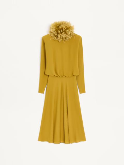 Valentino MIDI DRESS IN GEORGETTE WITH FEATHERS