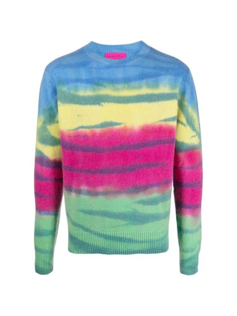 The Elder Statesman striped tie-dye cashmere jumper