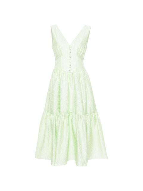self-portrait brocade-effect tiered dress