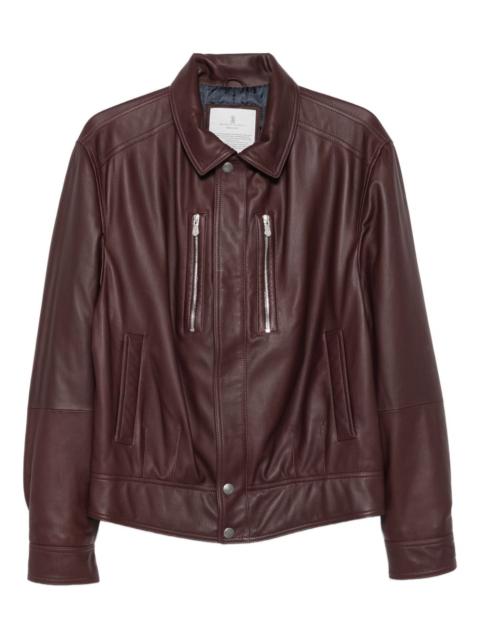 Brunello Cucinelli zip-fastening leather jacket