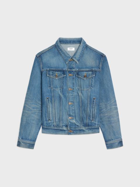 CELINE V-SHAPED TRUCKER JACKET IN UNION WASH DENIM