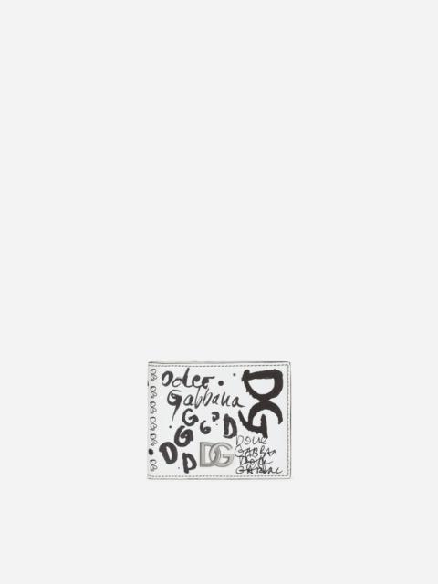 Dolce & Gabbana Graffiti-print calfskin wallet with coin pocket