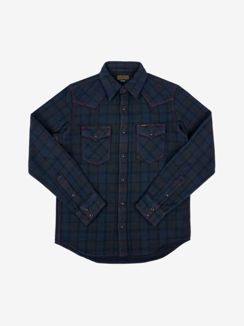 IHSH-340-OD Ultra Heavy Flannel Classic Check Western Shirt - Red Overdyed Black