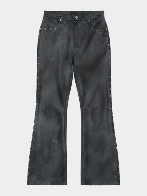 RTA Men's Mael Slim Flare Black-Wash Jeans