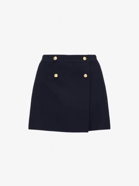 Alexander McQueen Women's Military Mini Skirt in Navy